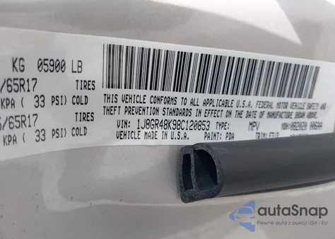 2008 Jeep Grand Cherokee Laredo из США, поврежденный, VIN 1J8GR48K98C120853